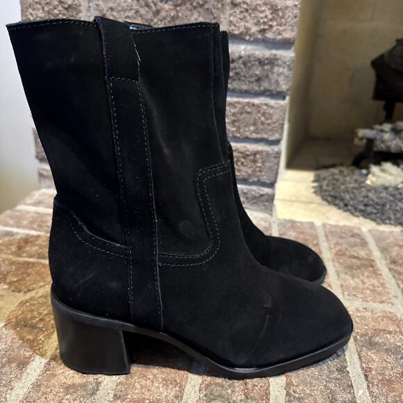 Steve Madden Women Romney Black Leather Western Festival Pull On Boots sz 9 - Picture 5 of 16